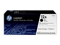 HP 12A - 2-pack - svart - original - LaserJet - tonerkassett (Q2612AD) Q2612AD