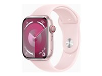 Apple Watch Series 9 (GPS + Cellular) - rosa aluminium - smart klocka med sportband - ljusrosa - 64 GB MRML3DH/A