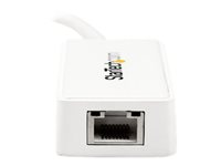 StarTech.com USB 3.0 to Gigabit Ethernet Adapter NIC w/ USB Port (White) - USB 3.0 NIC - 10/100/1000 Mbps USB 3.0 LAN Adapter (USB31000SPTW) - nätverksadapter - USB 3.0 - Gigabit Ethernet USB31000SPTW