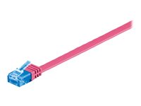 MicroConnect nätverkskabel - 2 m - rosa V-UTP6A02PI-FLAT