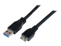 StarTech.com 1m 3 ft Certified SuperSpeed USB 3.0 A to Micro B Cable Cord - USB 3 Micro B Cable - 1x USB A (M), 1x USB Micro B (M) - Black (USB3CAUB1M) - USB-kabel - Micro-USB typ B till USB typ A - 1 m USB3CAUB1M