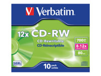 Verbatim - CD-RW x 10 - 700 MB - lagringsmedier 43148