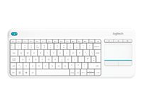 Logitech Wireless Touch Keyboard K400 Plus - tangentbord - med pekplatta - tjeckiska - vit Inmatningsenhet 920-007152