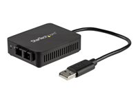 StarTech.com USB to Fiber Optic Converter, 100Mbps, USB 2.0 to Fiber Network Adapter, 100BASE-FX SC Female Duplex Multimode Fiber/MMF Compatible, 2Km, Compact USB to Fiber LAN Adapter - USB to LAN Adapter (US100A20FXSC) - nätverksadapter - USB 2.0 - 100Base-FX/100Base-SC x 1 US100A20FXSC