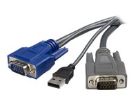 StarTech.com 6 ft Ultra-Thin USB VGA 2-in-1 KVM Cable (SVUSBVGA6) - tangentbords-/video-/muskabel - 1.8 m SVUSBVGA6