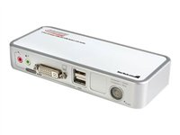StarTech.com 2 Port USB DVI KVM Switch with Audio and Cables - omkopplare för tangentbord/video/mus/ljud/USB - 2 portar - skrivbordsmodell SV211KDVIEU