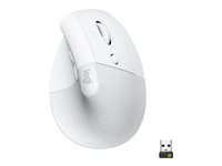 Logitech Lift Vertical Ergonomic Mouse - vertikal mus - Bluetooth, 2.4 GHz - offwhite 910-006475