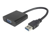 MicroConnect - extern videoadapter - svart USB3.0VGA