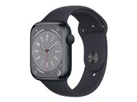 Apple Watch Series 8 (GPS) - midnattsaluminium - smart klocka med sportband - midnatt - 32 GB MNP13DH/A