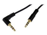 StarTech.com 3 ft. (0.9 m) 3.5mm Audio Cable - 3.5mm Slim Audio Cable - Right Angle - Male/Male - Aux Cable (MU3MMSRA) - ljudkabel - 91 cm MU3MMSRA