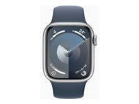 Apple Watch Series 9 (GPS) - silveraluminium - smart klocka med sportband - stormbl¨ - 64 GB MR903QF/A