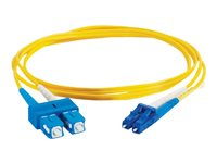 C2G LC-SC 9/125 OS1 Duplex Singlemode PVC Fiber Optic Cable (LSZH) - patch-kabel - 5 m - gul 85589