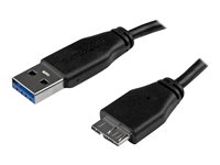 StarTech.com 1m 3ft Slim USB 3.0 A to Micro B Cable M/M - Mobile Charge Sync USB 3.0 Micro B Cable for Smartphones and Tablets (USB3AUB1MS) - USB-kabel - Micro-USB typ B till USB typ A - 1 m USB3AUB1MS