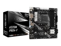 ASRock A320M Pro4-F - moderkort - micro ATX - Socket AM4 - AMD A320 A320M PRO4-F