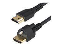 StarTech.com 1m (3ft) HDMI Cable with Locking Screw, 4K 60Hz HDR 10, High Speed HDMI 2.0 Monitor Cable with Locking Screw Connector for Secure Connection, HDMI Cable with Ethernet, M/M - Adjustable M3.0 Screw (HDMM1MLS) - HDMI-kabel med Ethernet - 1 m HDMM1MLS