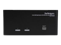 StarTech.com DVI USB KVM-switch för tre skärmar med 2 portar, audio och USB 2.0-hubb - omkopplare för tangentbord/video/mus/ljud/USB - 2 portar SV231TDVIUA