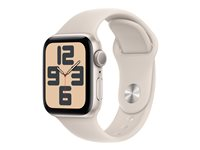 Apple Watch SE (GPS) 2a generation - stjärnljusaluminium - smart klocka med sportband - starlight - 32 GB MR9U3DH/A