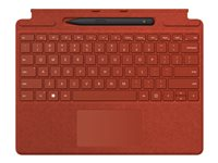 Microsoft Surface Pro Signature Keyboard - tangentbord - med pekplatta, accelerometer, Förvarings- och laddningsfack för Surface Slim Pen 2 - QWERTZ - tysk - vallmoröd - med Slim Pen 2 8X8-00025