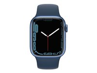 Apple Watch Series 7 (GPS + Cellular) - blå aluminium - smart klocka med sportband - abyss blue - 32 GB MKHU3DH/A