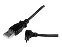StarTech.com 1m Micro USB Cable Cord - A to Up Angle Micro B - Up Angled Micro USB Cable - 1x USB A (M), 1x USB Micro B (M) - Black (USBAUB1MU) - USB-kabel - mikro-USB typ B till USB - 1 m USBAUB1MU