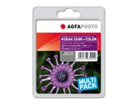 AgfaPhoto - 2-pack - svart, färg (cyan, magenta, gul) - kompatibel - bläckpatron (alternativ för: Kodak 10, Kodak 10B, Kodak 10C) APK10SET