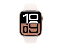 Apple Watch Series 10 (GPS + Cellular) - guldrosa aluminium - smart klocka med sportband - light blush - 64 GB MWY63QN/A