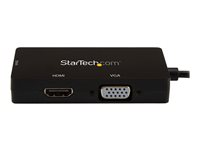 StarTech.com USB-C-videoadapter med flera portar - 3-i-1 - 4K 30Hz - svart - videokort - HDMI / DVI / VGA / USB - 15 cm CDPVGDVHDBP