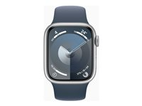 Apple Watch Series 9 (GPS + Cellular) - silveraluminium - smart klocka med sportband - stormbl¨ - 64 GB MRHW3QF/A