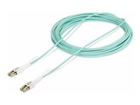 StarTech.com 10m (30ft) LC to LC (UPC) OM4 Multimode Fiber Optic Cable w/Push Pull Tabs, 50/125µm, 100G Networks, Bend Insensitive, Low Insertion Loss - LSZH Fiber Patch Cord (450FBLCLC10PP) - patch-kabel - 10 m - havsblå 450FBLCLC10PP