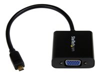StarTech.com Micro HDMI® to VGA Adapter Converter for Smartphones / Ultrabook / Tablet - 1920x1080 - Micro HDMI Male to VGA Female (MCHD2VGAE2) - videokonverterare - svart MCHD2VGAE2