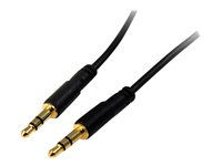 StarTech.com 1 ft. (0.3 m) 3.5mm Audio Cable - 3.5mm Slim Audio Cable - Gold Plated Connectors - Male/Male - Aux Cable (MU1MMS) - ljudkabel - 30.5 cm MU1MMS