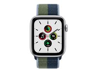 Apple Watch SE (GPS + Cellular) - silveraluminium - smart klocka med sportögla - abyss blue/moss green - 32 GB MKT03B/A