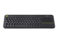 Logitech Wireless Touch Keyboard K400 Plus - tangentbord - med pekplatta - AZERTY - belgisk - svart Inmatningsenhet 920-007131