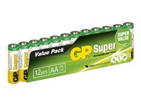 GP Super Alkaline 15A S12 batteri - 12 x AA-typ - alkaliskt 151034