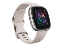 Fitbit Sense 2 - platina-aluminium - smart klocka med band - månvitt FB521SRWT