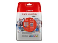 Canon CLI-571 XL C/M/Y/BK Photo Value Pack - 4-pack - svart, gul, cyan, magenta - original - bläckbehållare / papperspaket 0332C005