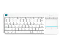 Logitech Wireless Touch Keyboard K400 Plus - tangentbord - Nordisk - vit Inmatningsenhet 920-007142