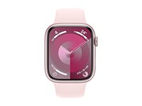 Apple Watch Series 9 (GPS) - rosa aluminium - smart klocka med sportband - ljusrosa - 64 GB MR943QF/A