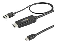 StarTech.com 6ft (2m) HDMI to Mini DisplayPort Cable 4K 30Hz, Active HDMI to mDP Adapter Converter Cable with Audio, USB Powered, Mac & Windows, HDMI Male to mDP Male Video Adapter Cable - HDMI to mDP Converter (HD2MDPMM2M) - kabel för video / ljud - DisplayPort / HDMI - 2 m HD2MDPMM2M