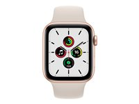 Apple Watch SE (GPS + Cellular) - guldaluminium - smart klocka med sportband - starlight - 32 GB MKT13B/A