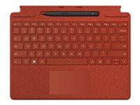 Microsoft Surface Pro Signature Keyboard - tangentbord - med pekplatta, accelerometer, Förvarings- och laddningsfack för Surface Slim Pen 2 - QWERTZ - tysk - vallmoröd 8XA-00025
