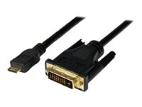StarTech.com 1m (3.3 ft) Mini HDMI to DVI Cable, DVI-D to HDMI Cable (1920x1200p), 19 Pin HDMI Mini (C) Male to DVI-D Male, Digital Monitor Cable Adapter M/M, Single Link, Black - Mini HDMI to DVI Adapter - adapterkabel - HDMI / DVI - 1 m HDCDVIMM1M