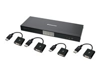 IOGEAR 4-Port Dual-Link DVI and DisplayPort KVM Kit - Cables Included - omkopplare för tangentbord/video/mus/ljud/USB - 4 portar - TAA-kompatibel GCS1784DPKIT