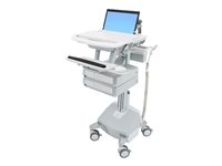 Ergotron StyleView Laptop Cart, LiFe Powered, 2 Drawers vagn - öppen arkitektur - för bärbar dator/tangentbord/mus/streckkodsskanner - TAA-kompatibel SV44-1122-C