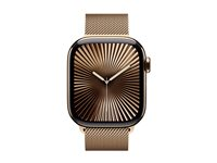 Apple Watch Series 10 (GPS + Cellular) - gold titanium - smart klocka med milanesisk loop - guld - 64 GB MX083QN/A