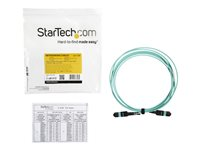 StarTech.com MTP Fiber Optic Cable - 10 ft / 3m - OM3 - 40Gb - Push / Pull Tab - Plenum - MPO / MTP Connector - Fiber Patch Cable (MPO12PL3M) - nätverkskabel - 3 m - havsblå MPO12PL3M