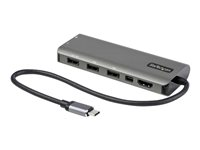 StarTech.com USB C-multiportadapter - USB-C till HDMI eller Mini DisplayPort 4K 60 Hz, 100W Power delivery Pass-through, 4-portars 10 Gbit/s USB-hubb - USB Type-C-mini-dockningsstation - med 30 cm ansluten kabel - dockningsstation - USB-C / Thunderbolt 3 - HDMI, Mini DP DKT31CMDPHPD