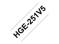 Brother HGE-251V5 - bandlaminat - 5 kassett(er) - Rulle ( 2,4 cm x 8 m) HGE251V5
