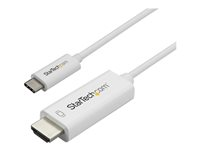 StarTech.com 3ft (1m) USB C to HDMI Cable, 4K 60Hz USB Type C to HDMI 2.0 Video Adapter Cable, Thunderbolt 3 Compatible, Laptop to HDMI Monitor/Display, DP 1.2 Alt Mode HBR2 Cable, White - 4K USB-C Video Cable (CDP2HD1MWNL) - adapterkabel - HDMI / USB - 1 m CDP2HD1MWNL