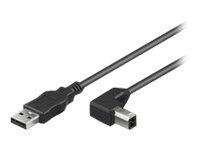 MicroConnect - USB-kabel - USB till USB typ B - 1 m USBAB1ANGLED